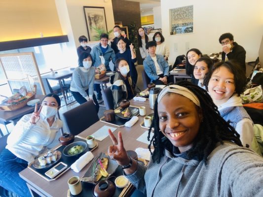 UWC ISAK Japan Nippon Foundation scholars having fun at a restaurant