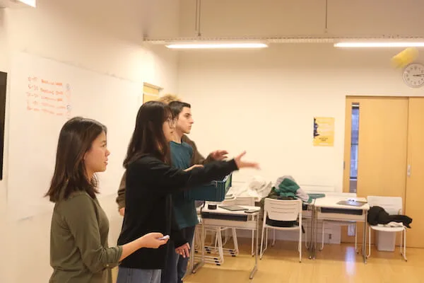 UWC ISAK Japan students conducting a scientific experiment during Spring Project Week 2023
