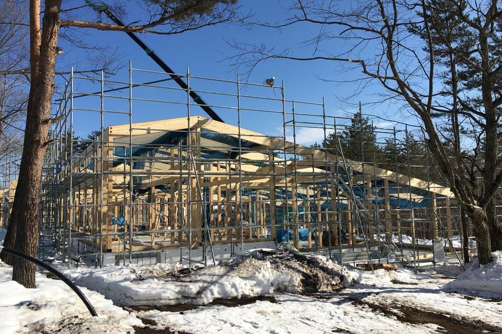 January 29, 2016 - The framing for the Kamiyama Academic Center is now up!