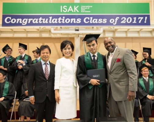 Ata (Class of 2017 / Afghanistan UWC ISAK Japan student) with his diploma at graduation