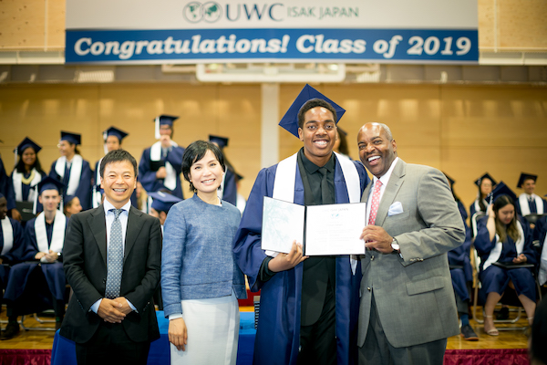 Denzel (Zimbabwe) at his UWC ISAK Japan Graduation Ceremony