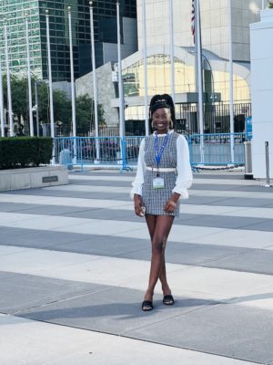 Junita (Liberia / Class of 2021) at the 2022 youth Assembly in NYC