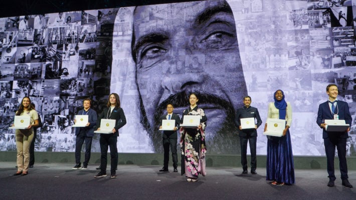 2022 zayed sustainability prize UWC ISAK Japan winners on stage
