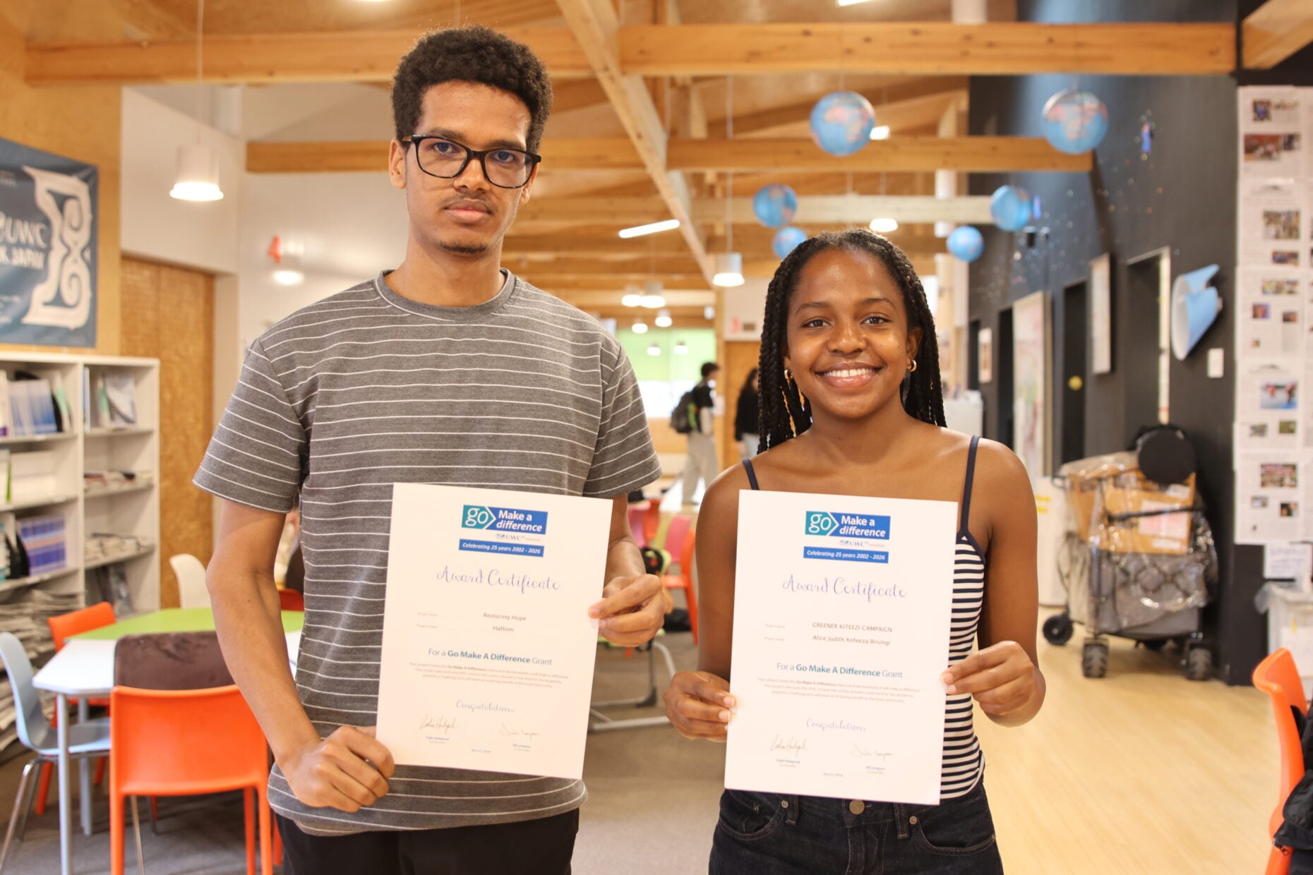 UWC ISAK Japan students receiving Go Make a Difference grants