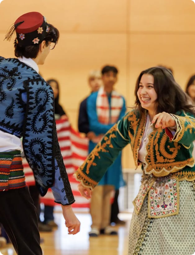 A UWC ISAK Japan community member in traditional dress